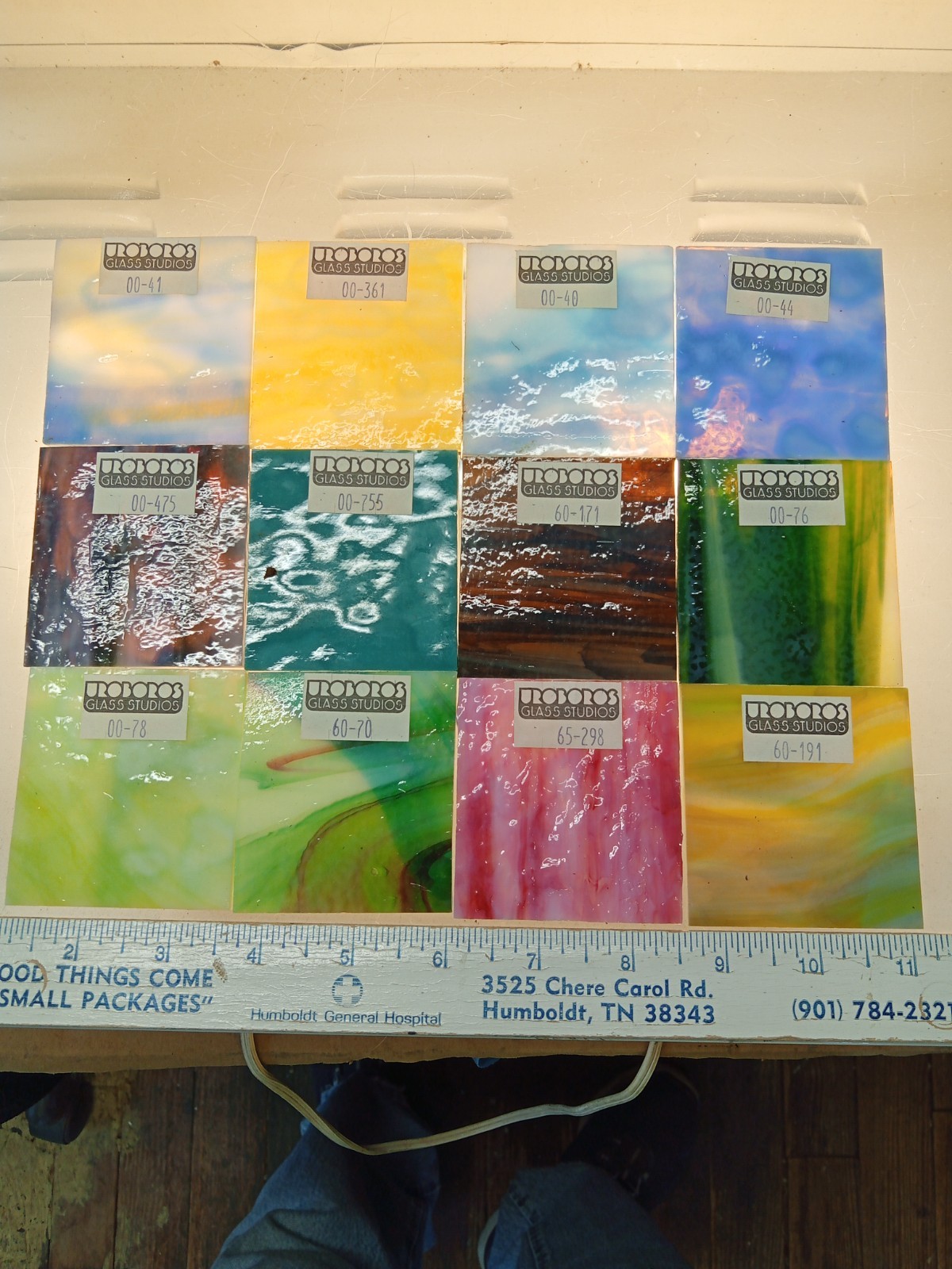 UROBOROS ART GLASS SAMPLES! WORLDS FINEST GLASS! VINTAGE ORIGINALS! 12 PCS!