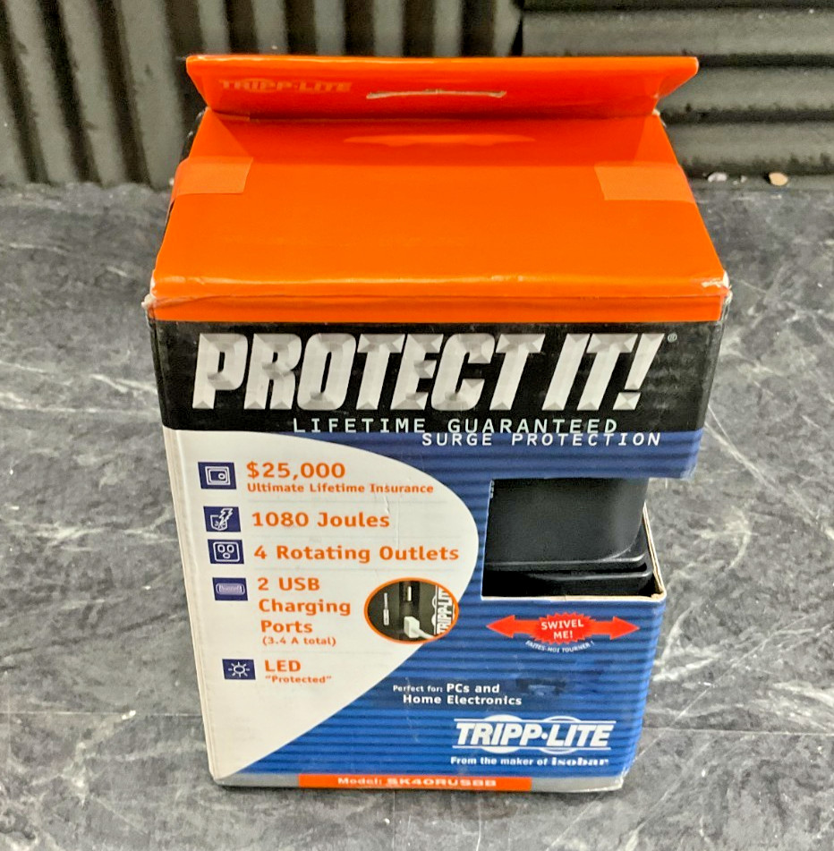 Tripp Lite Protect-IT Surge Protector SK40RUSBB ✅❤️️✅❤️ NEW! FACTORY SEALED!
