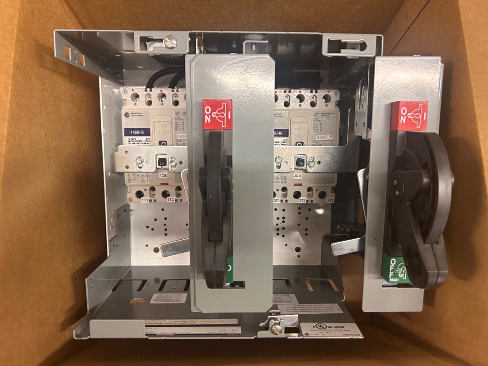 NEW ALLEN BRADLEY 2193F DUAL FEEDER 70A 2193F-AKC-79U-3737CM MCC BUCKET