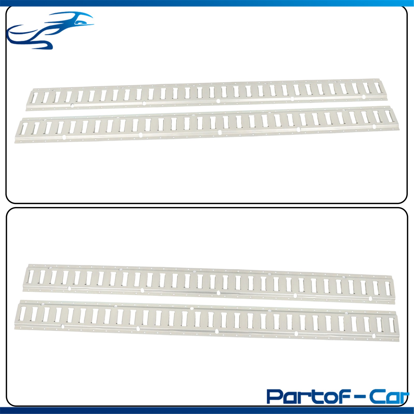 Silver 2 Pack 60" E Track Rail Sections Fit For Mounting In Trailers