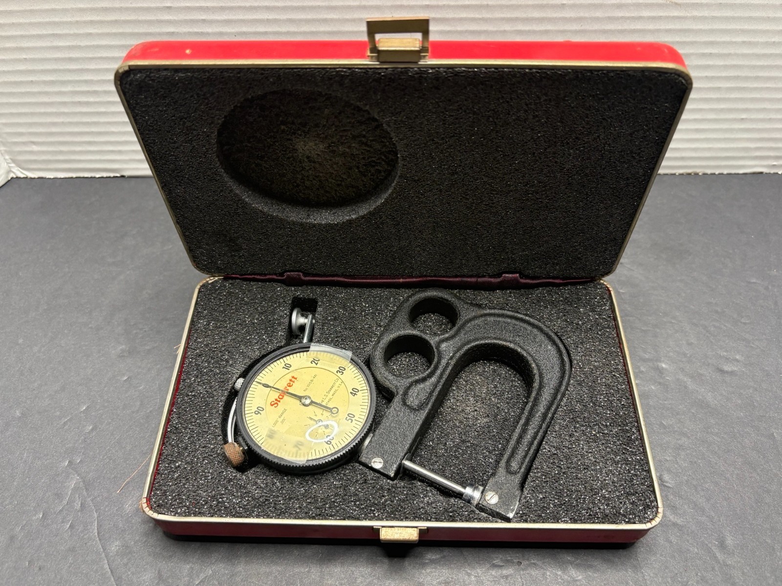 Starrett Portable Handle Dial Indicator Thickness Gage Comparator Machinist READ