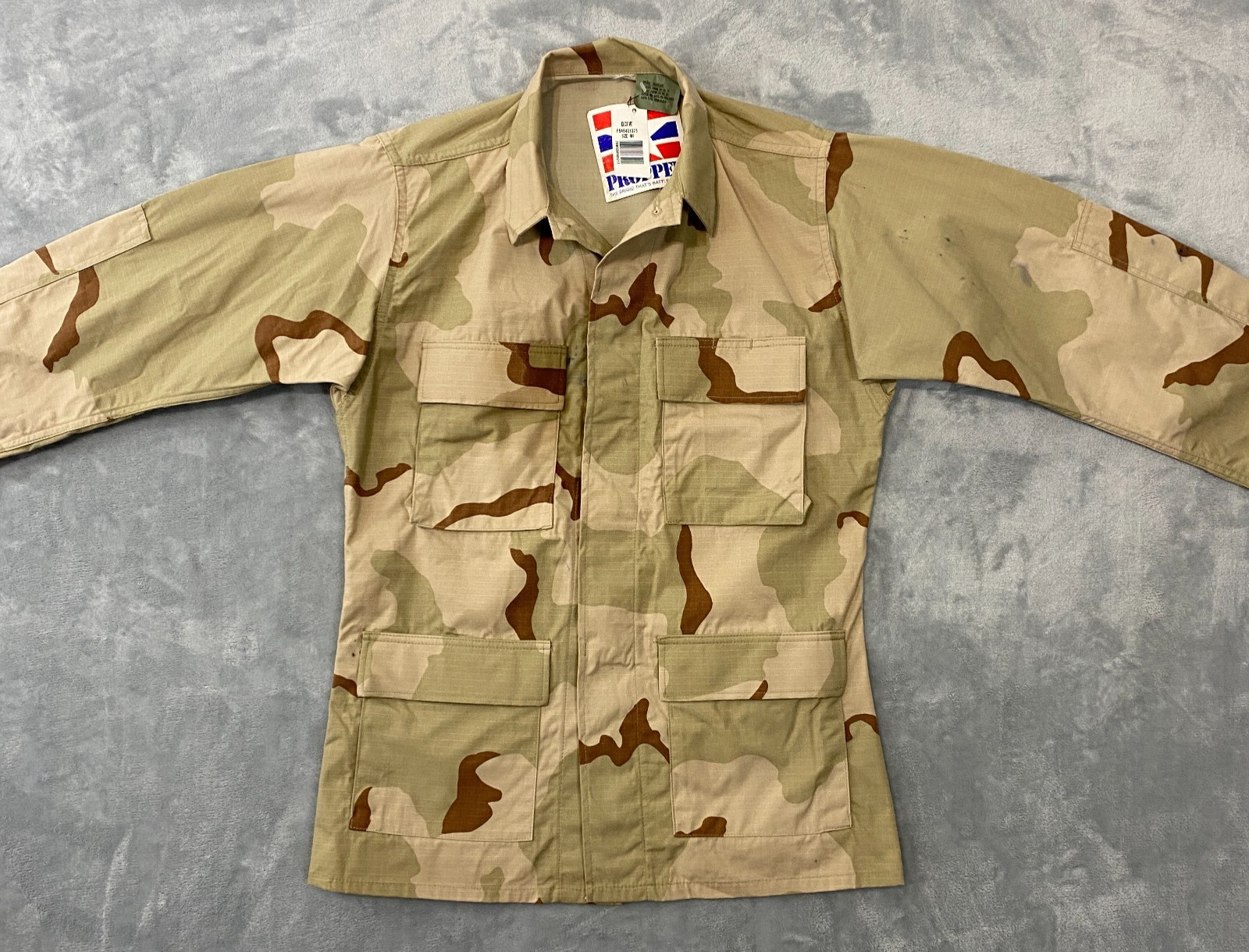US Military 3 Color Desert Camo Combat Coat Small Regular Propper NOS BDU