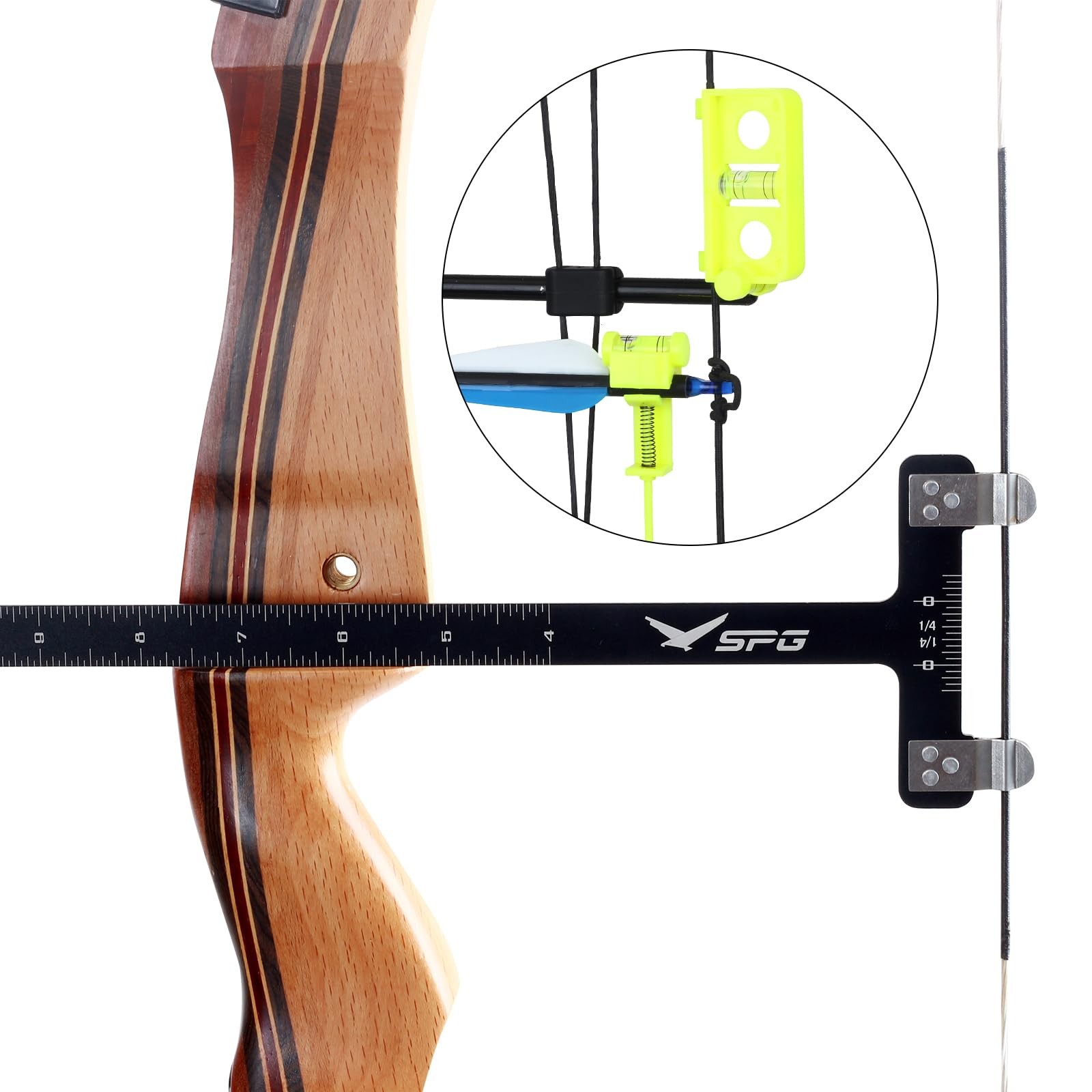 SPG Bow Square Kit 2 Pack, Archery Bow String Level Kit, T Shape Ruler Measur...