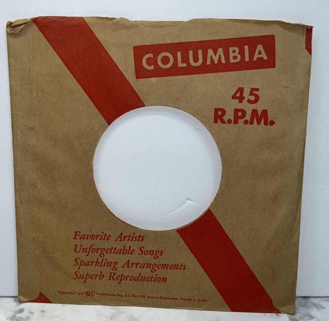 Columbia Records Company Paper Sleeve 45 RPM Vinyl Red Diagonal Favorite Artists