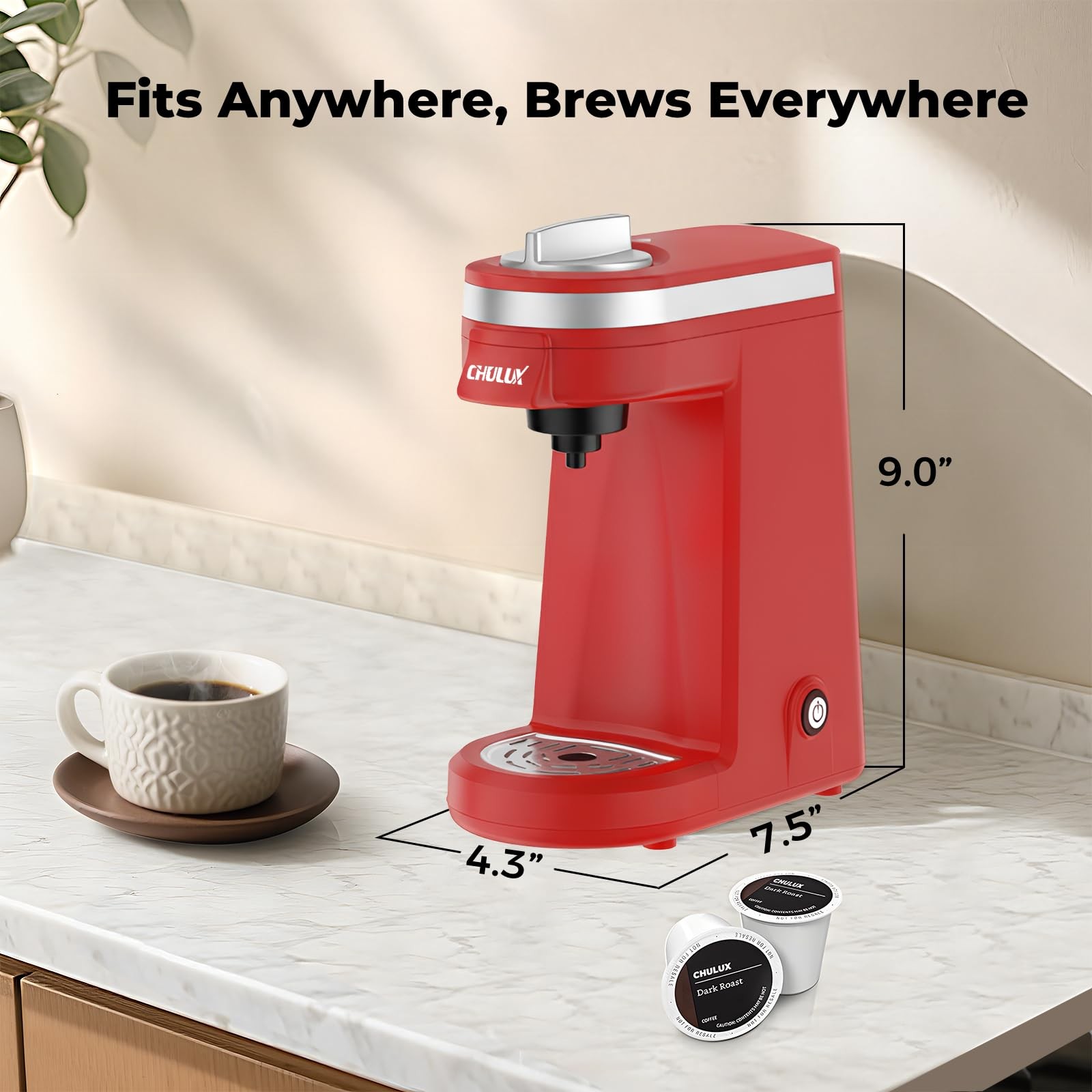 Single Serve K Capsule Coffee Maker Red