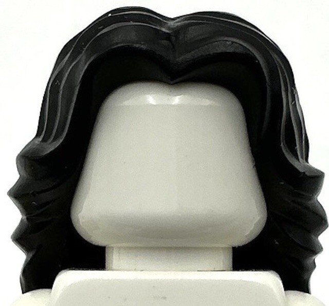 Lego New Black Minifigure Hair Female Mid-Length Wavy with Center Part Piece