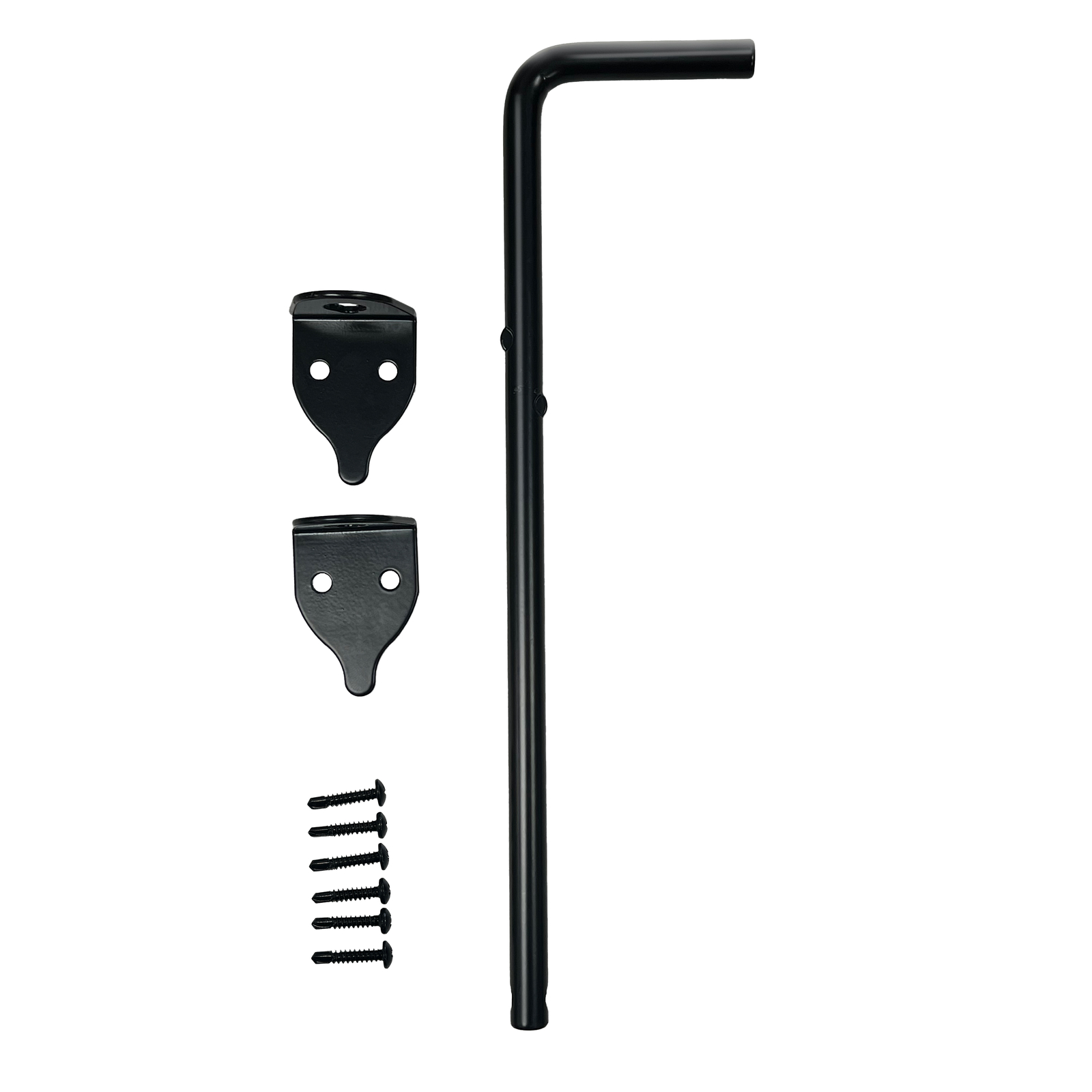 ALEKO Outdoor Heavy Duty Steel Cane Bolt Gate Drop Rod Lock 12" High Black