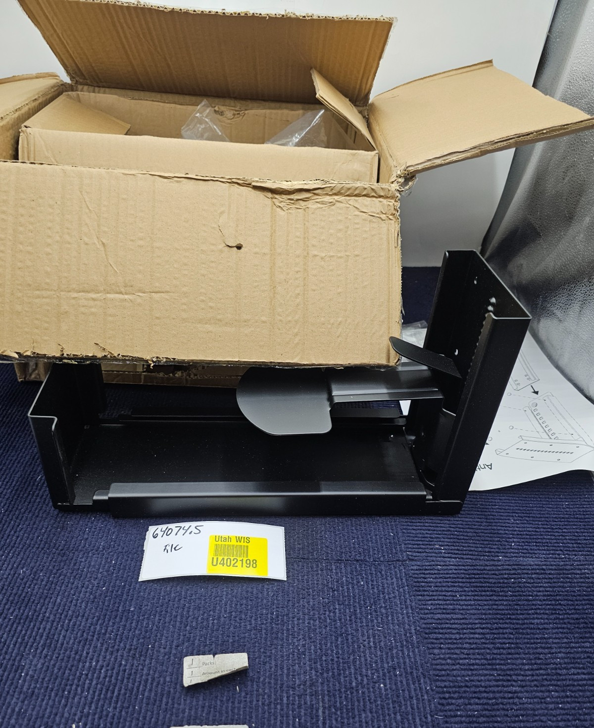 ANTHRODESK Adjustable CPU Holder for Under Desk Mount XC-7 Black