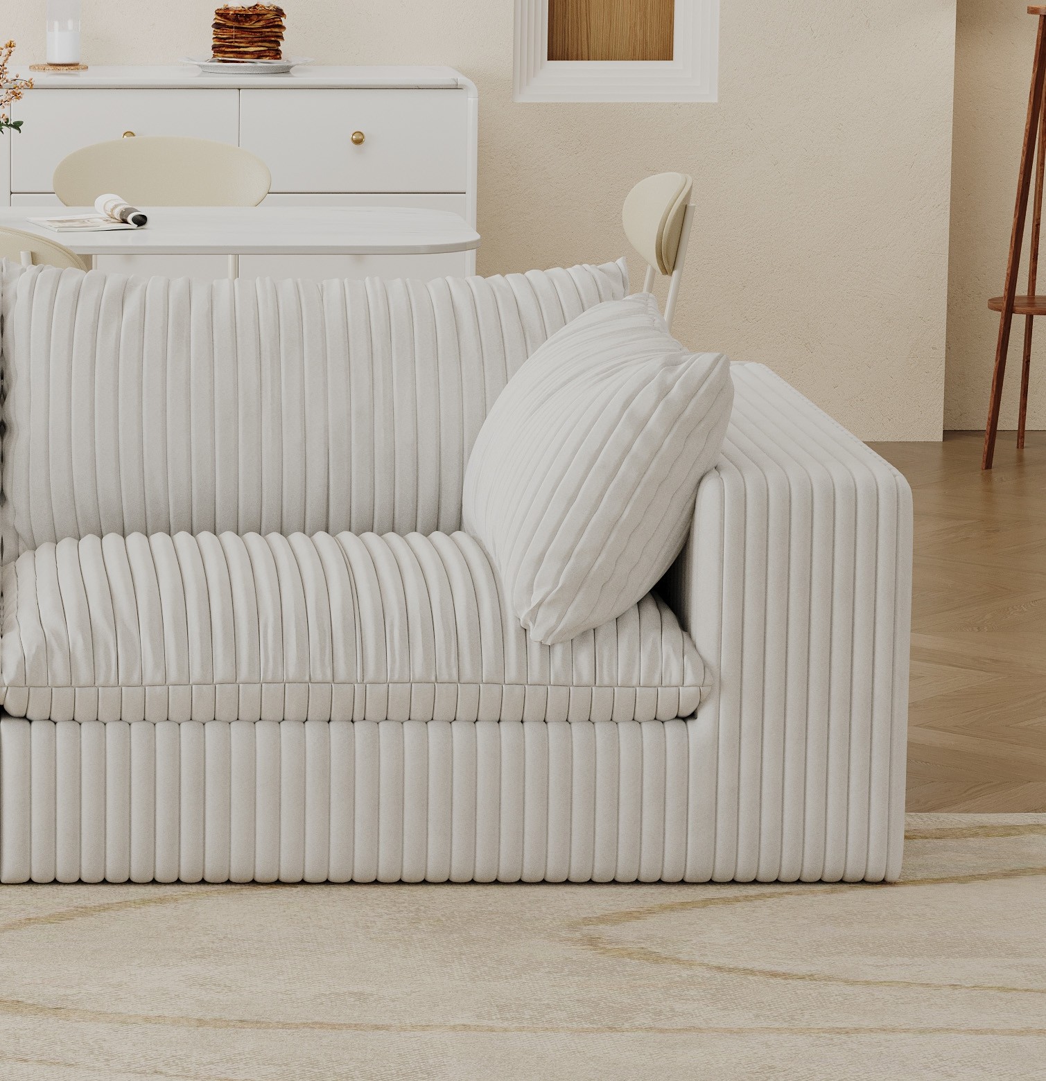 Cloud Sofa,Corduroy Fabric,Deep Seat Couches,Double-layer design,Removable Cu