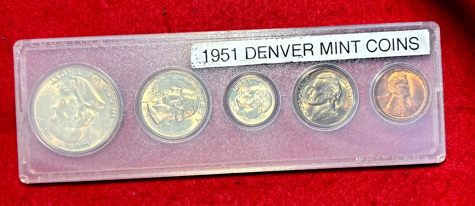 1951-D Uncirculated US Mint Set - Whitman Frosted Plastic Holder