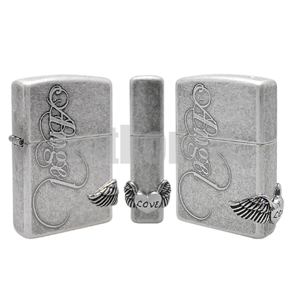 Zippo Lighter Love Angel 1 SI Korea Unique Design Genuine Windproof Engraved