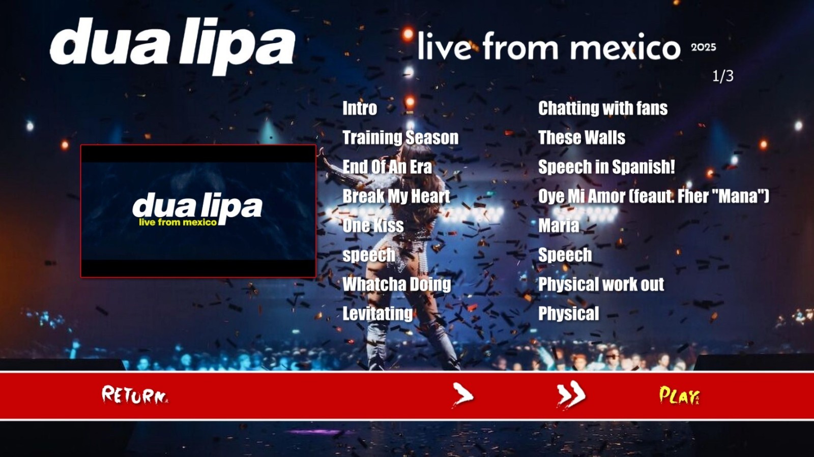 DUA LIPA Live From Mexico 2025 + Video Collection (BLU-RAY)