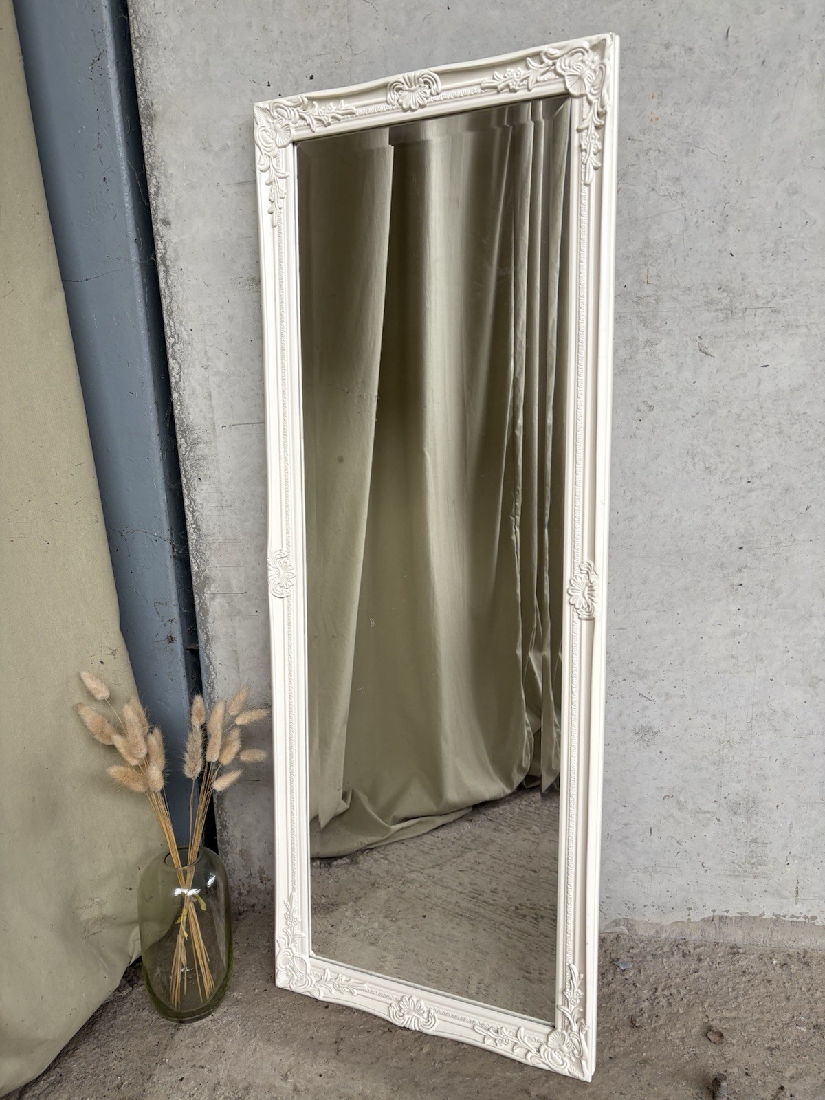 Vtg Antique Style Floor Standing Wall Hallway Mirror Retro R1161