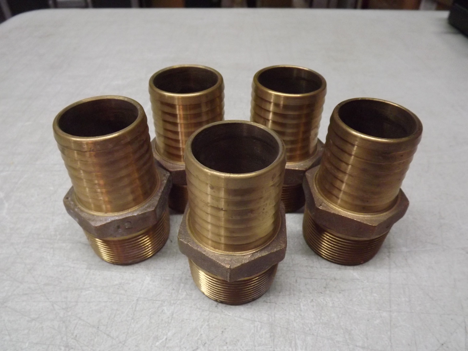 Brass 1-1/2 Hose Insert to 1-1/2" NPT Male Fitting MA150 Bronze Adapter LOT of 5