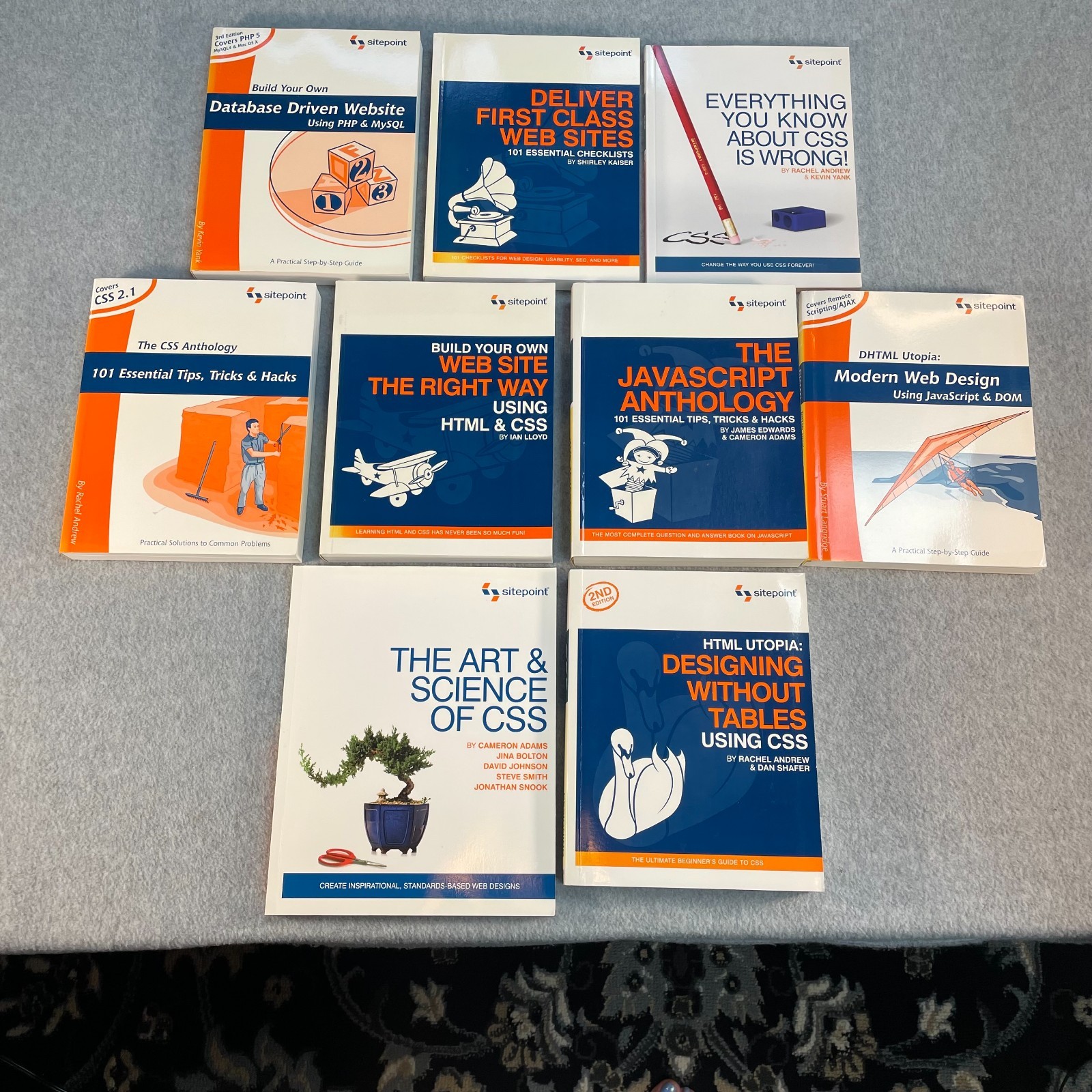 SitePoint Web Design Books Lot 9 PHP5 CSS Anthology HTML JavaScript Vintage Tech