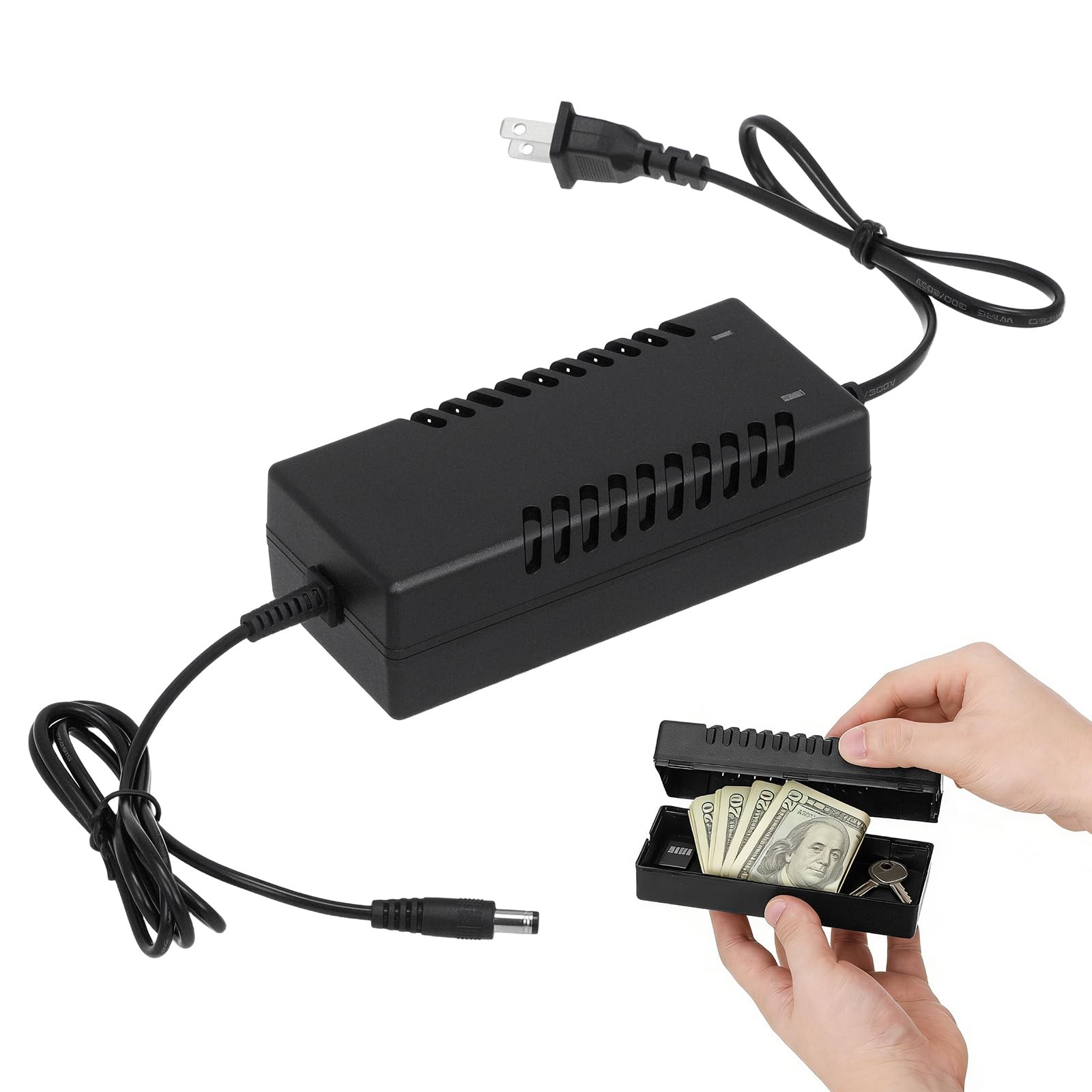 Container Discreet Fake Charger Plug for Hidden Storage Money Hider Safe Box