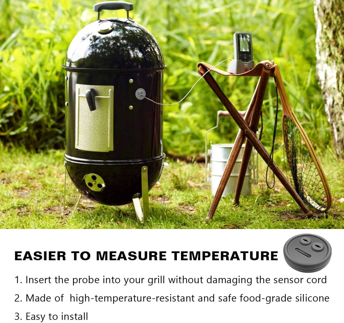 3 Pack Meat Thermometer Probe Grommet for Grill, Replacement for Weber 85037