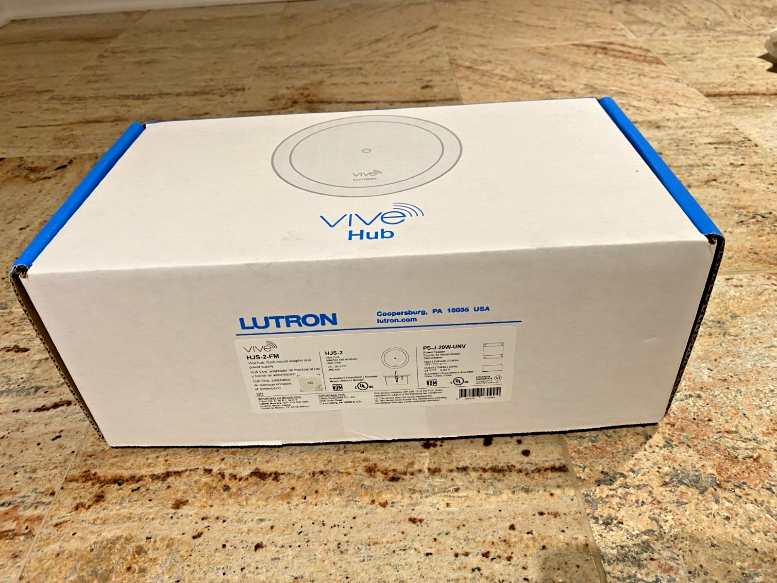 Lutron HJS-2-FM Premium Vive Hub FLUSH MOUNT HJS 2 FM NIB - SHIPS SAME DAY