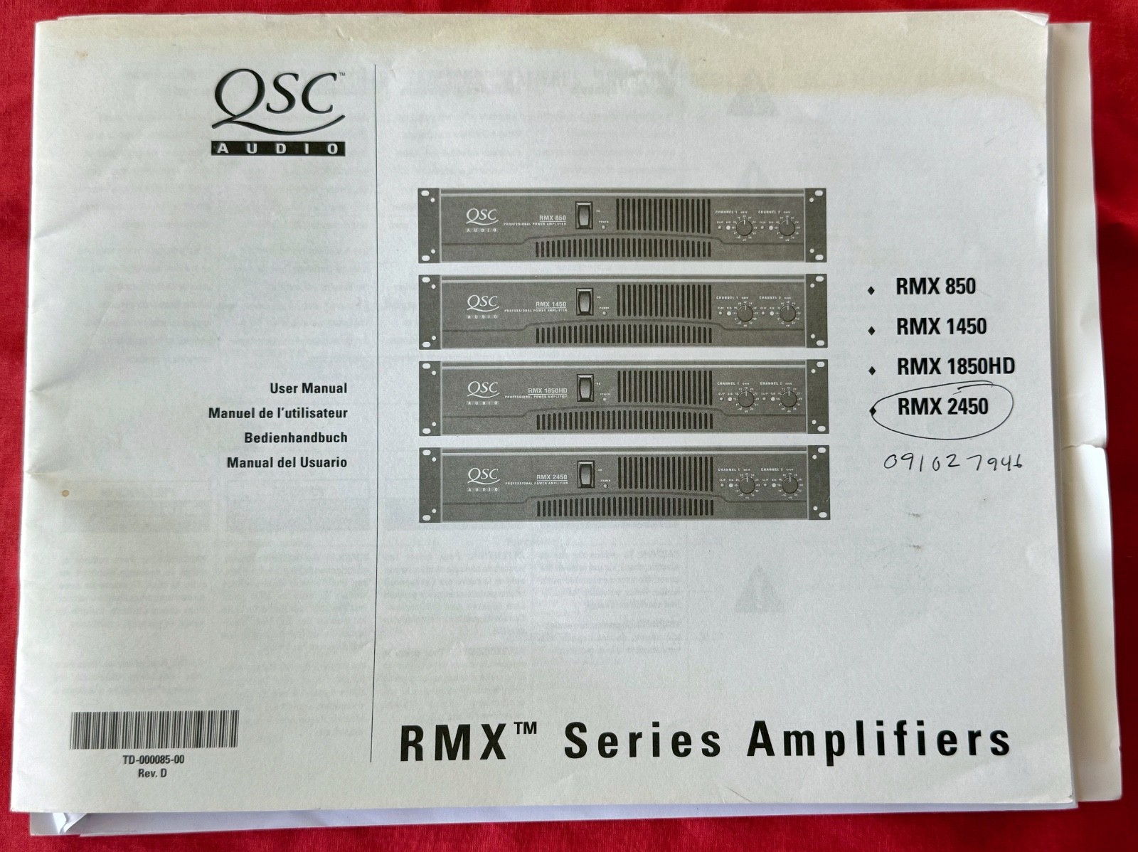 QSC RMX2450 Professional Power Amplifier (It's a beast!)