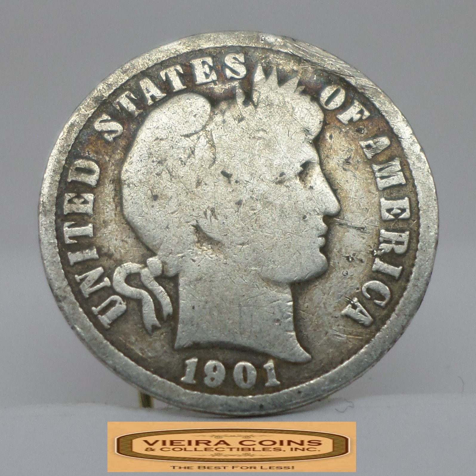 1901 Barber Silver Dime, 90% Silver - #C57742NQ