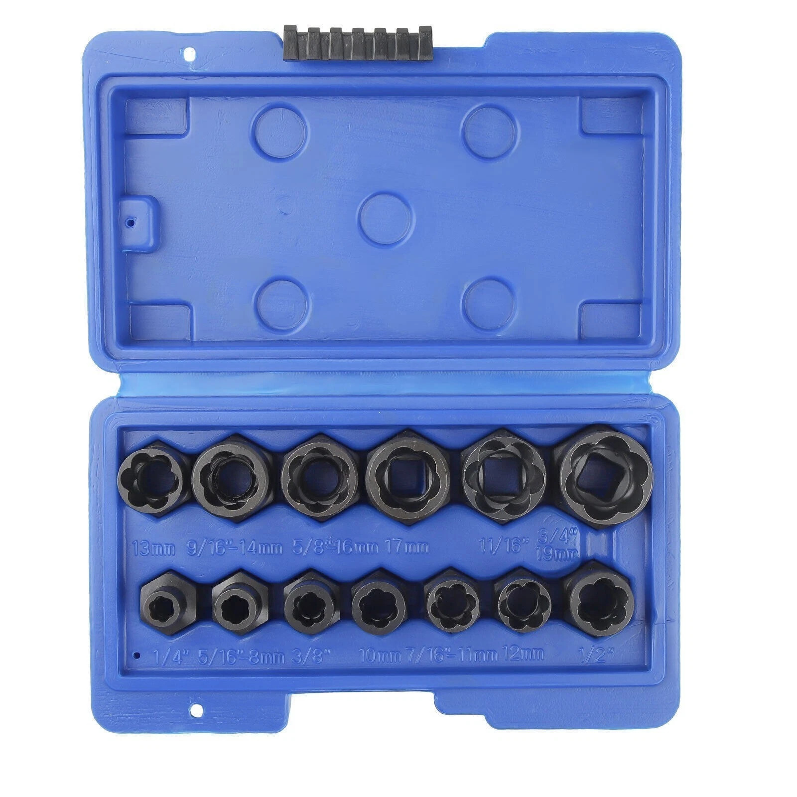 13PC Bolt Extractor Damaged Lug Nut Remover Twist Socket Extractor Tool 8-19MM