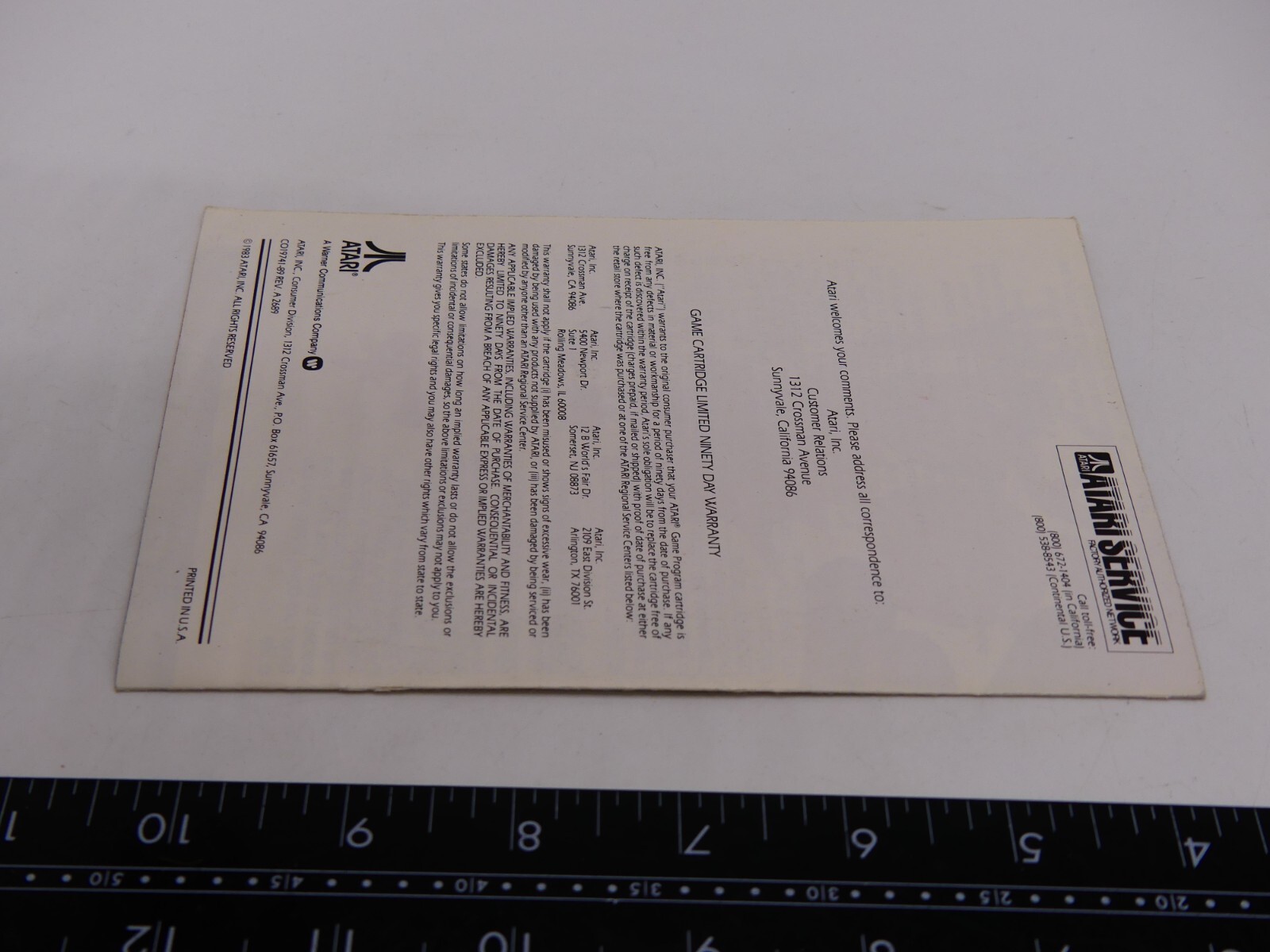 Vintage Kangaroo Atari 2600 Insert Game Instruction Manual Booklet Only