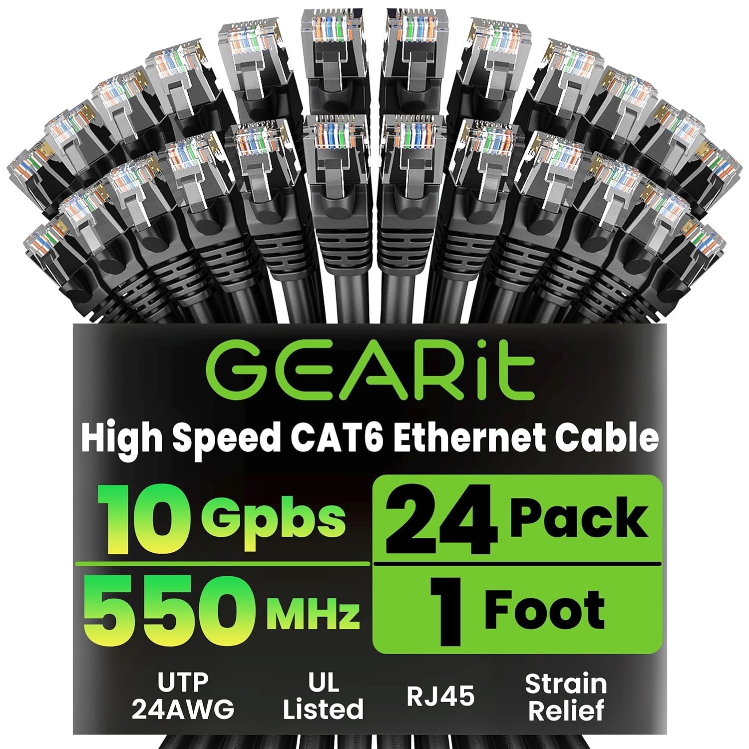 Cat 6 Ethernet Cable Pack - Cat6 Ethernet Patch Cables | RJ45 Network Patch Cabl