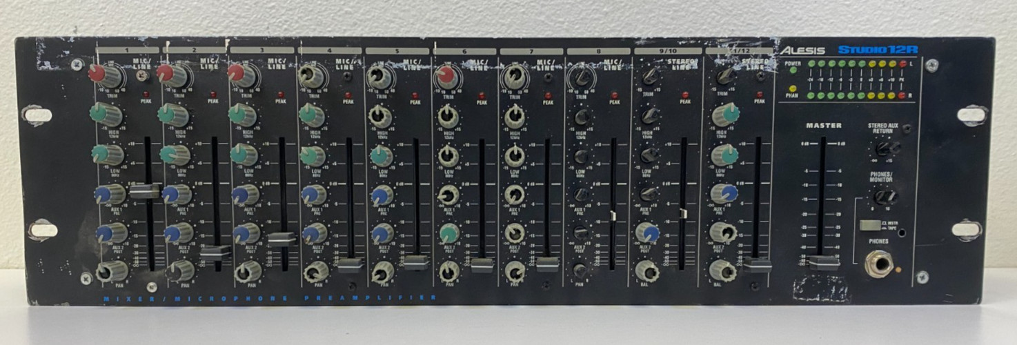 Alesis Studio 12R 12 Channel Rack Mixer No Power Cord Untested/PARTS