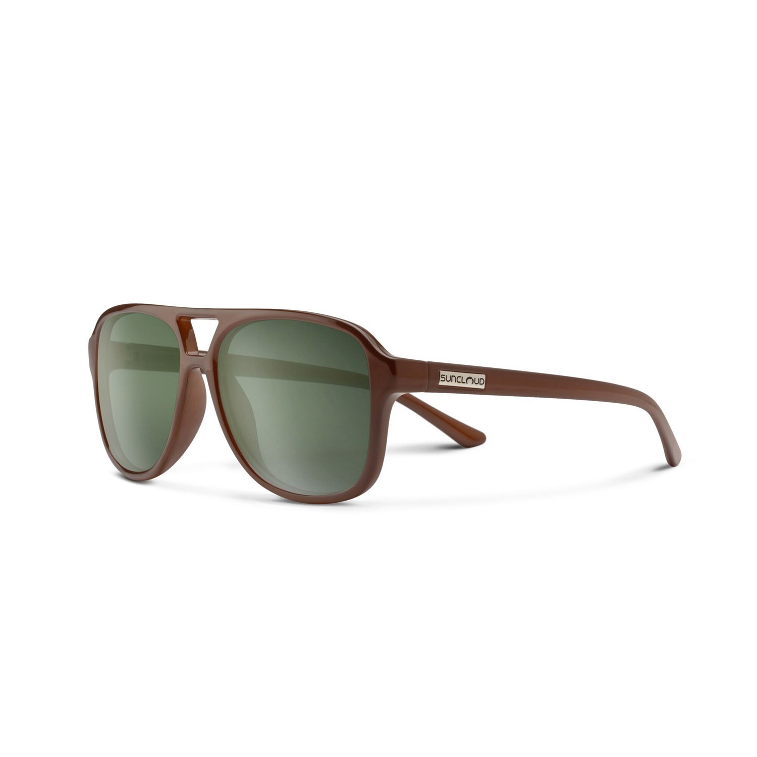 SunCloud Sandy Sunglasses Cedar Brown Frame, Polarized Gray Green Lens New