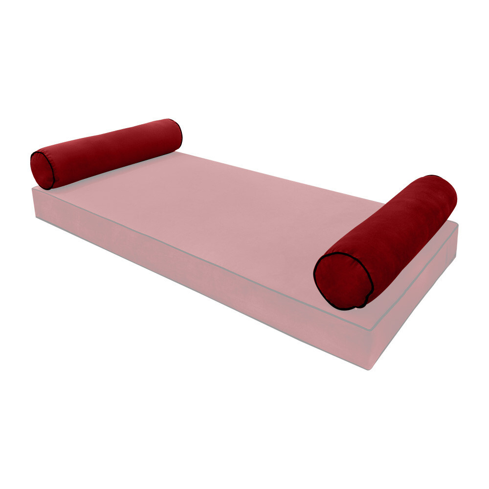 SLIPCOVER ONLY Contrast Twin Style V5 Velvet Indoor Daybed Bolster Cushion AD369