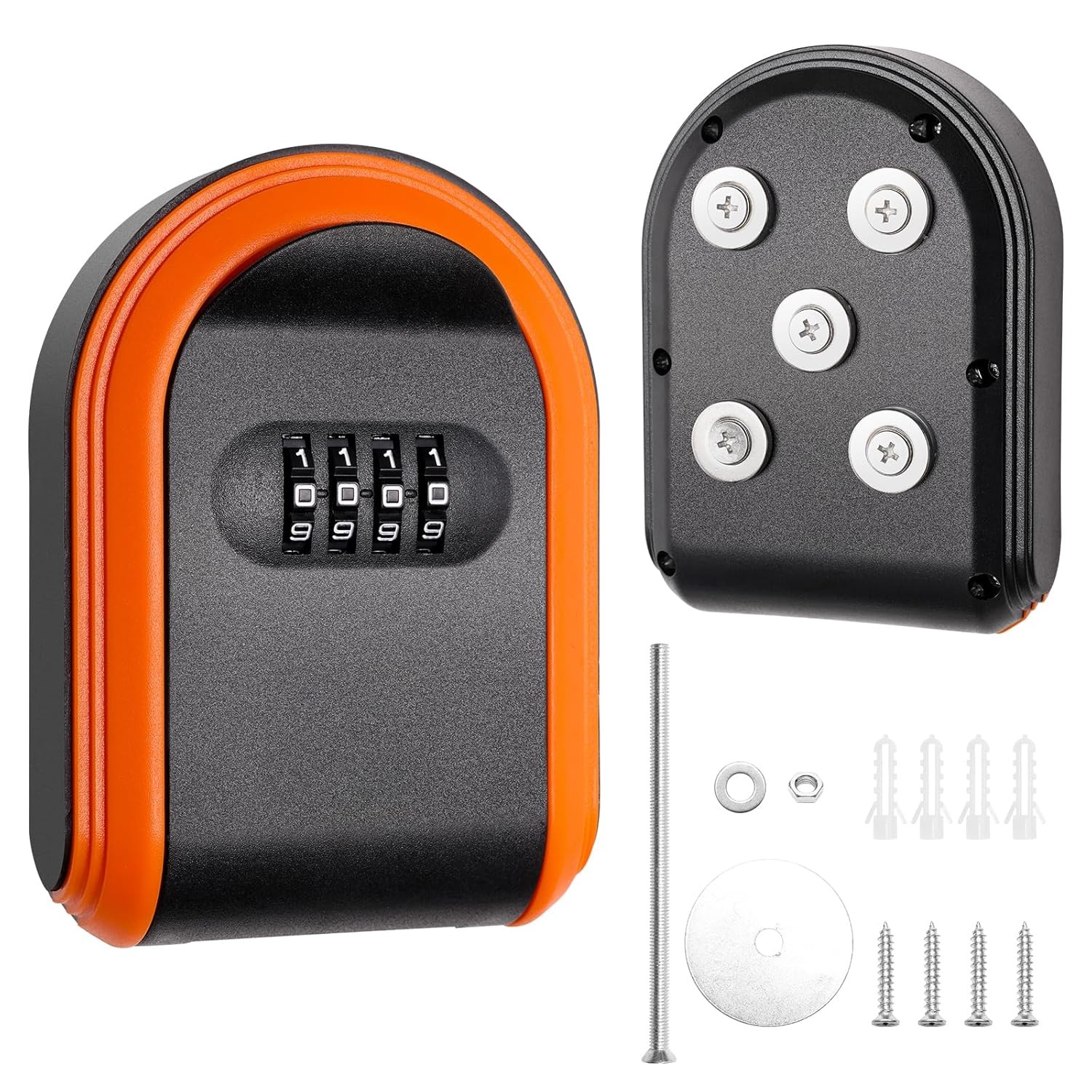 Magnetic Key Lock Box Holder Hidden Under Car Secure 4-Digit Lock Safe