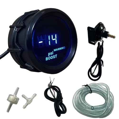 52mm 2" Electronic Digital Turbo Boost Gauge PSI DC Black with Boost gauge BS
