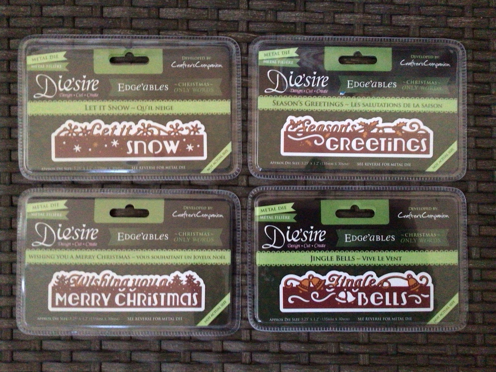 LOT OF 4 CRAFTERS COMPANION DIE’SIRE EDGE’ABLES DIES~Christmas~NEW