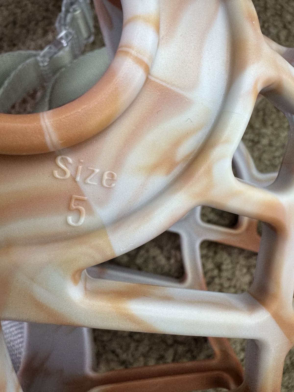 Royal Claws TPR Basket Muzzle Orange/White Size 5 Adjustable Brand New