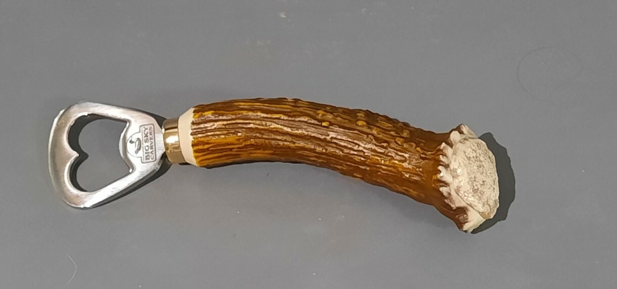 BIG SKY CARVERS STAINLESS FAUX ANTLER BOTTLE OPENER