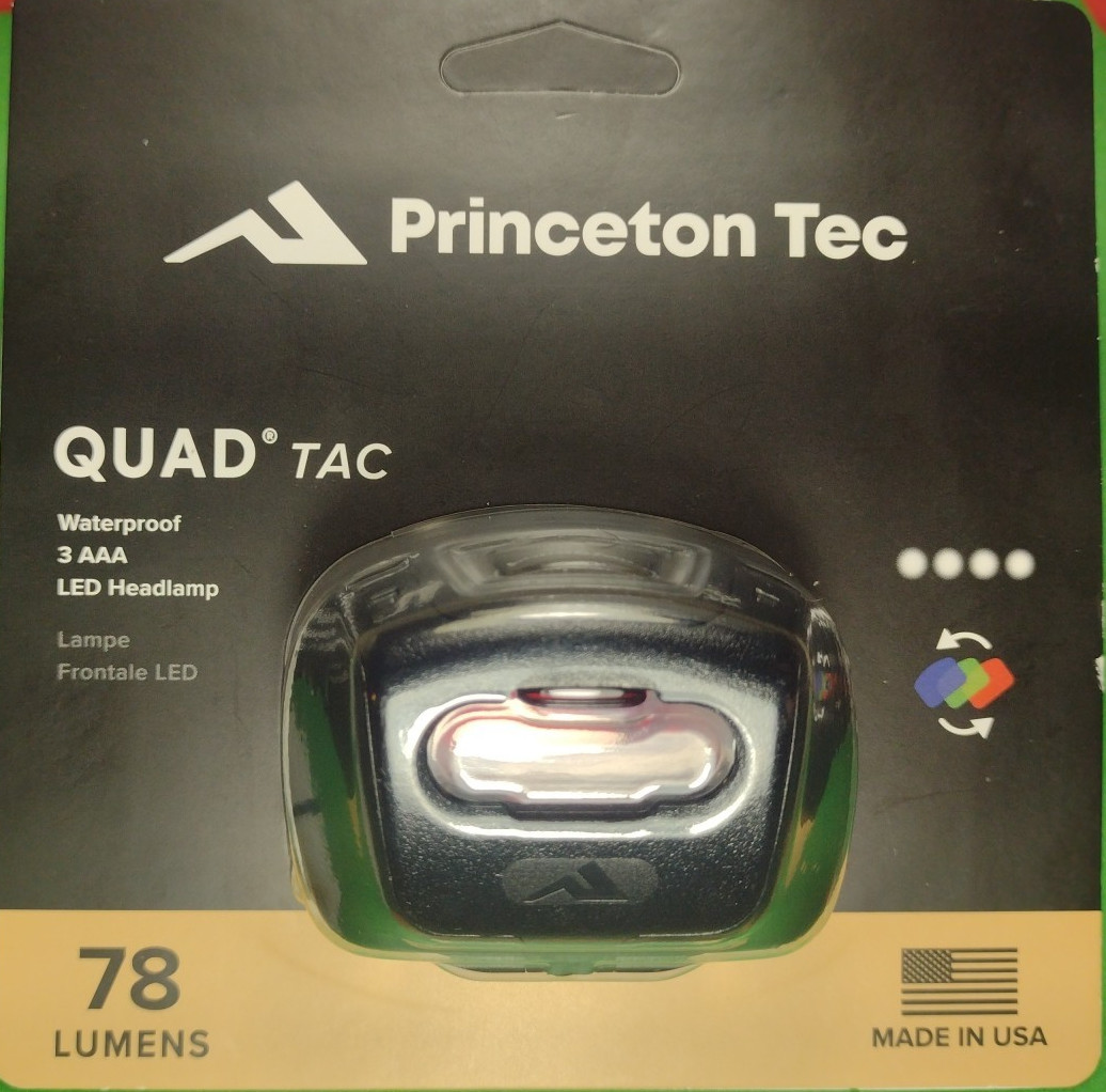 Princeton Tec Quad TAC LED Operators Headlamp U.S. Military 78 Lumens IPX7 Medic