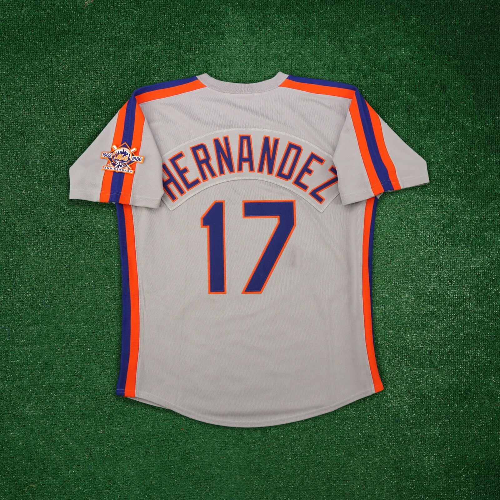 Keith Hernandez 1986 New York Mets Grey Road Cooperstown Jersey w/ 25th Patch