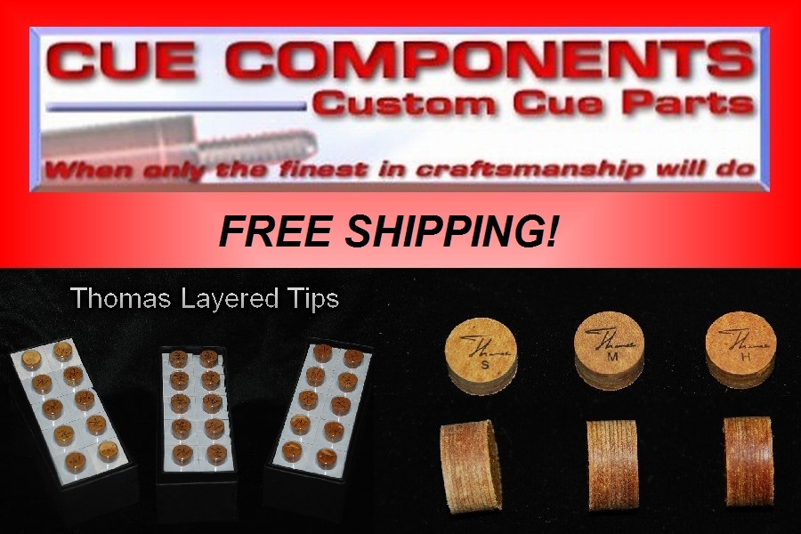 Thomas Cue Tip (2Tips) Pool Cue Components Building Supply Repair FREE SHIPPING