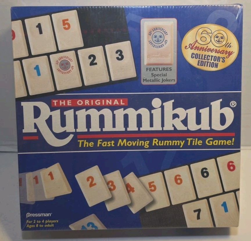 Rummikub Rummy Tile Game 60th Anniversary Collectors Ed Metallic Jokers NEW SEAL