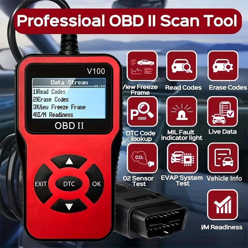 V100 OBD2 Car Scanner USB Engine Fault Code Reader Diagnostic Tool