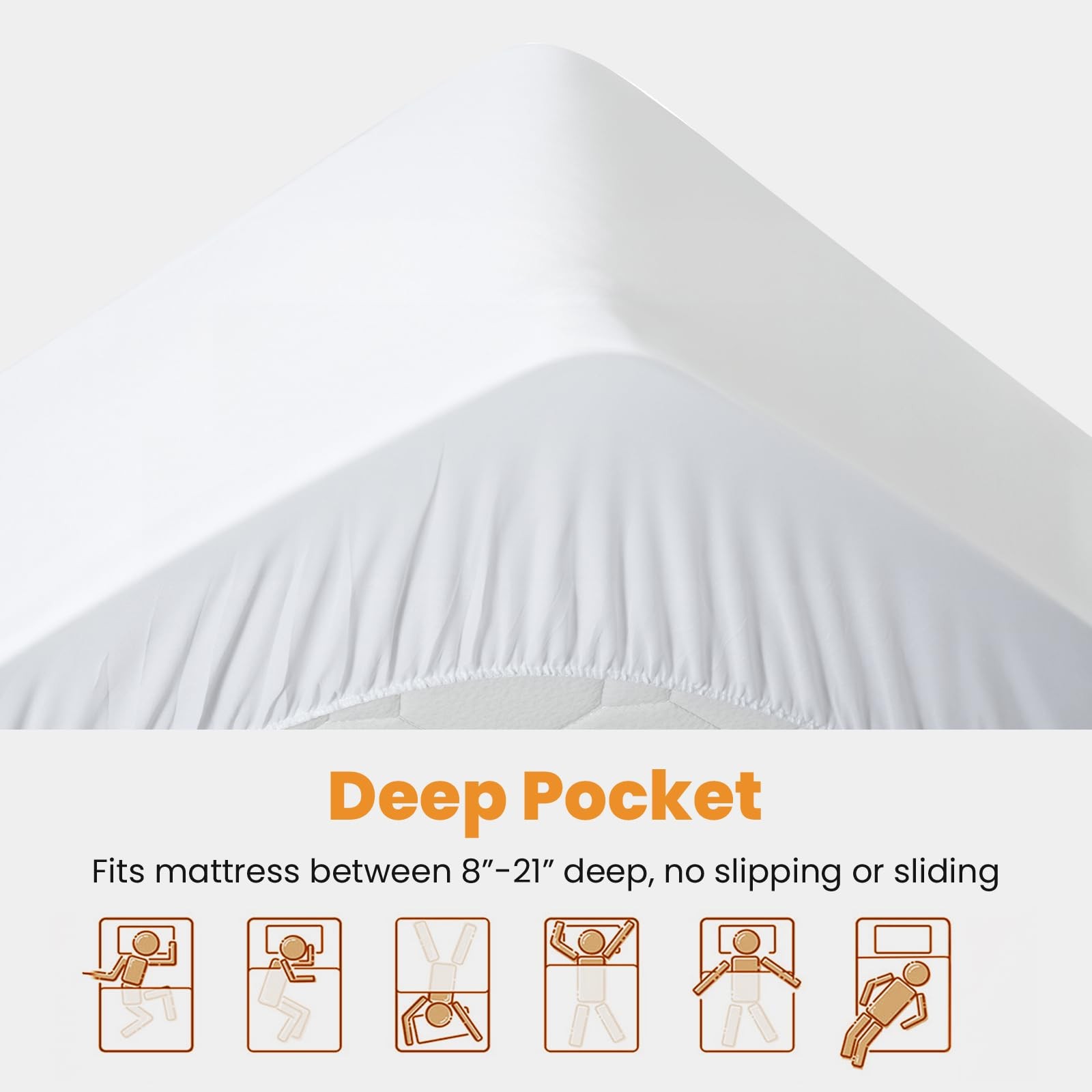 MATBEBY King Size Mattress Pad - Cooling Breathable King, White - Checkered