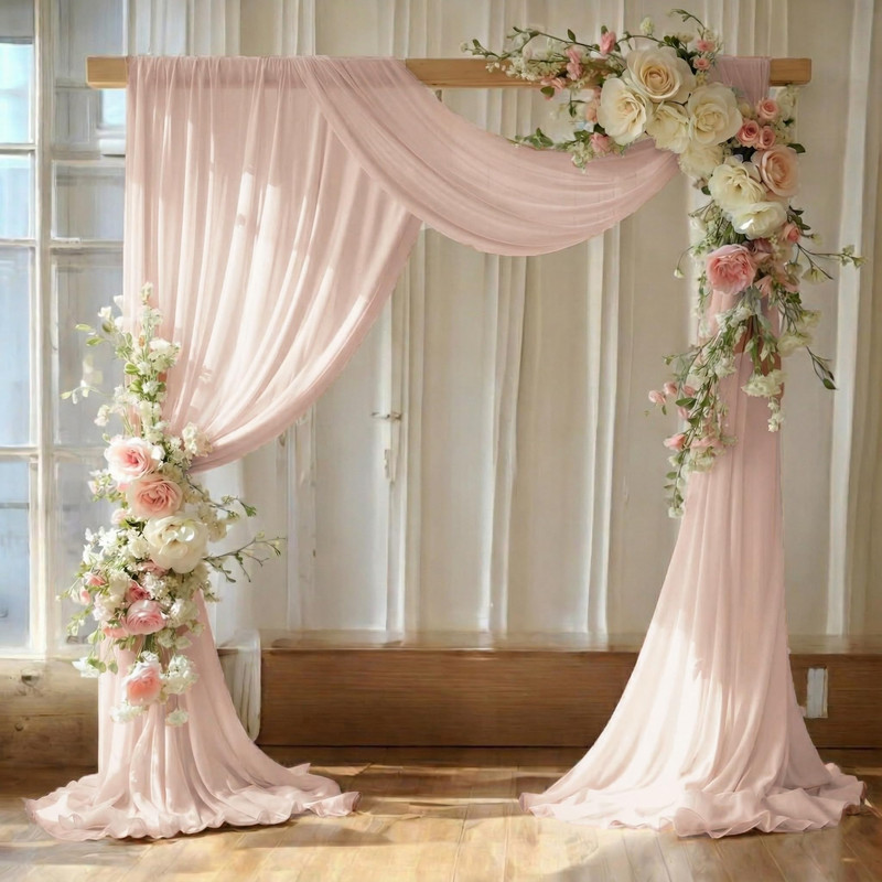 Mds Pack Of 1 Wedding Arch Drape Panel 30 Width X 100Ft Long Sheer Chiffon