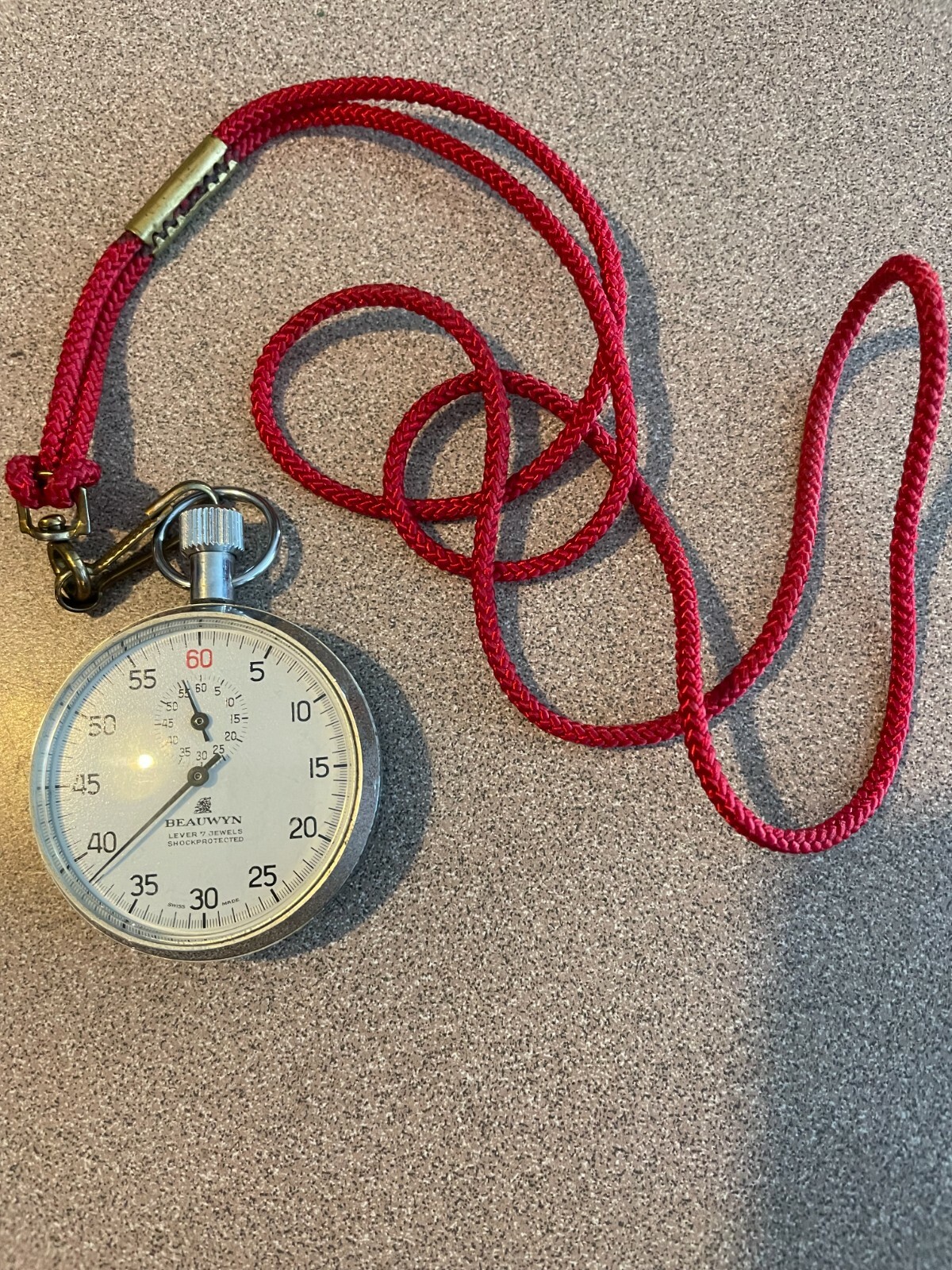 Vintage Beauwyn Stopwatch 7 Jewels Swiss Made WORKS !!!!