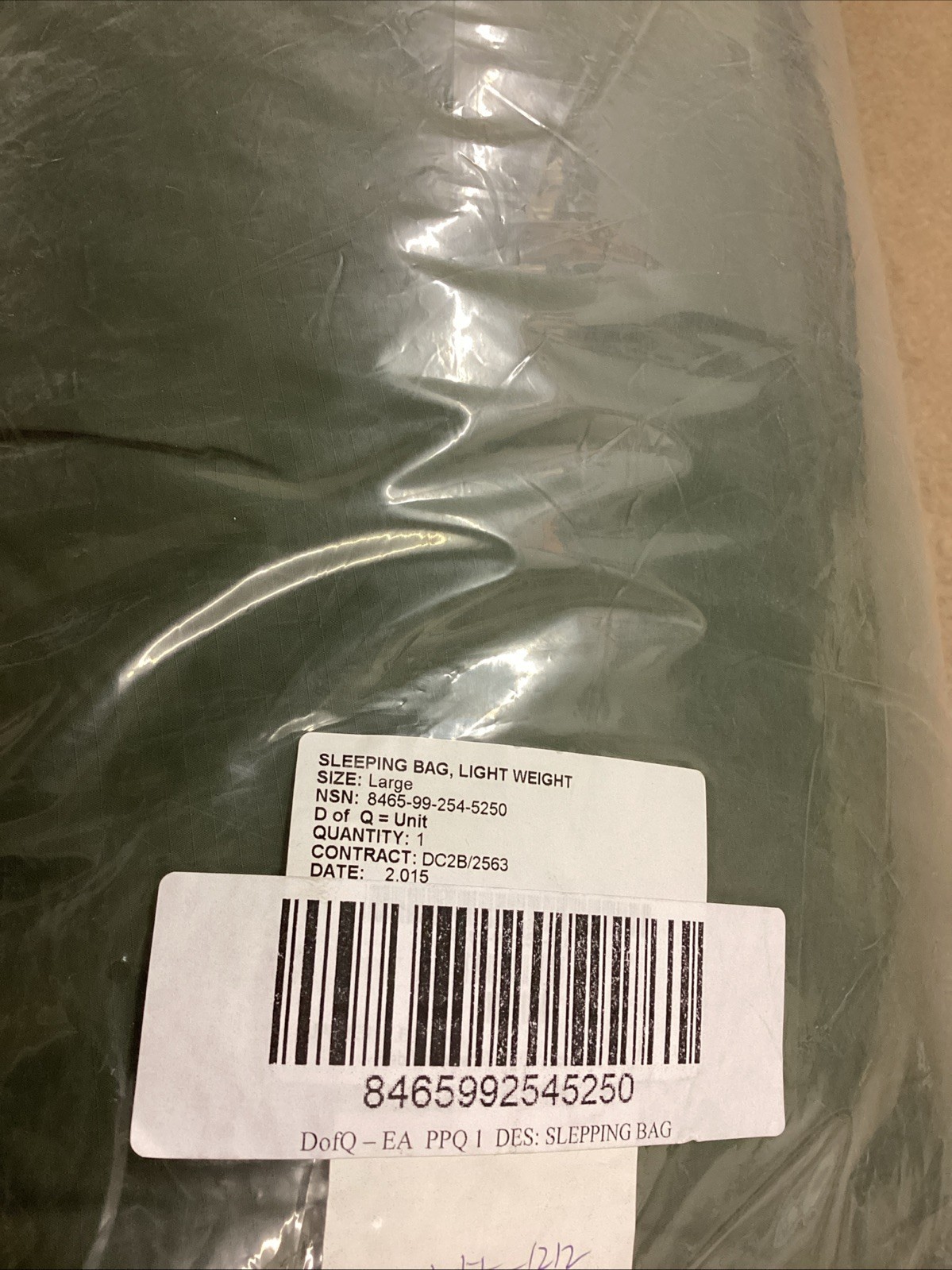 Size Large Sleeping Bag Light Weight British Army Issue
