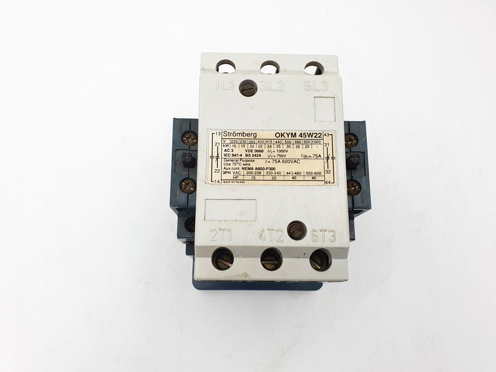 CONTACTOR ABB STROMBERG OKYM 45W22