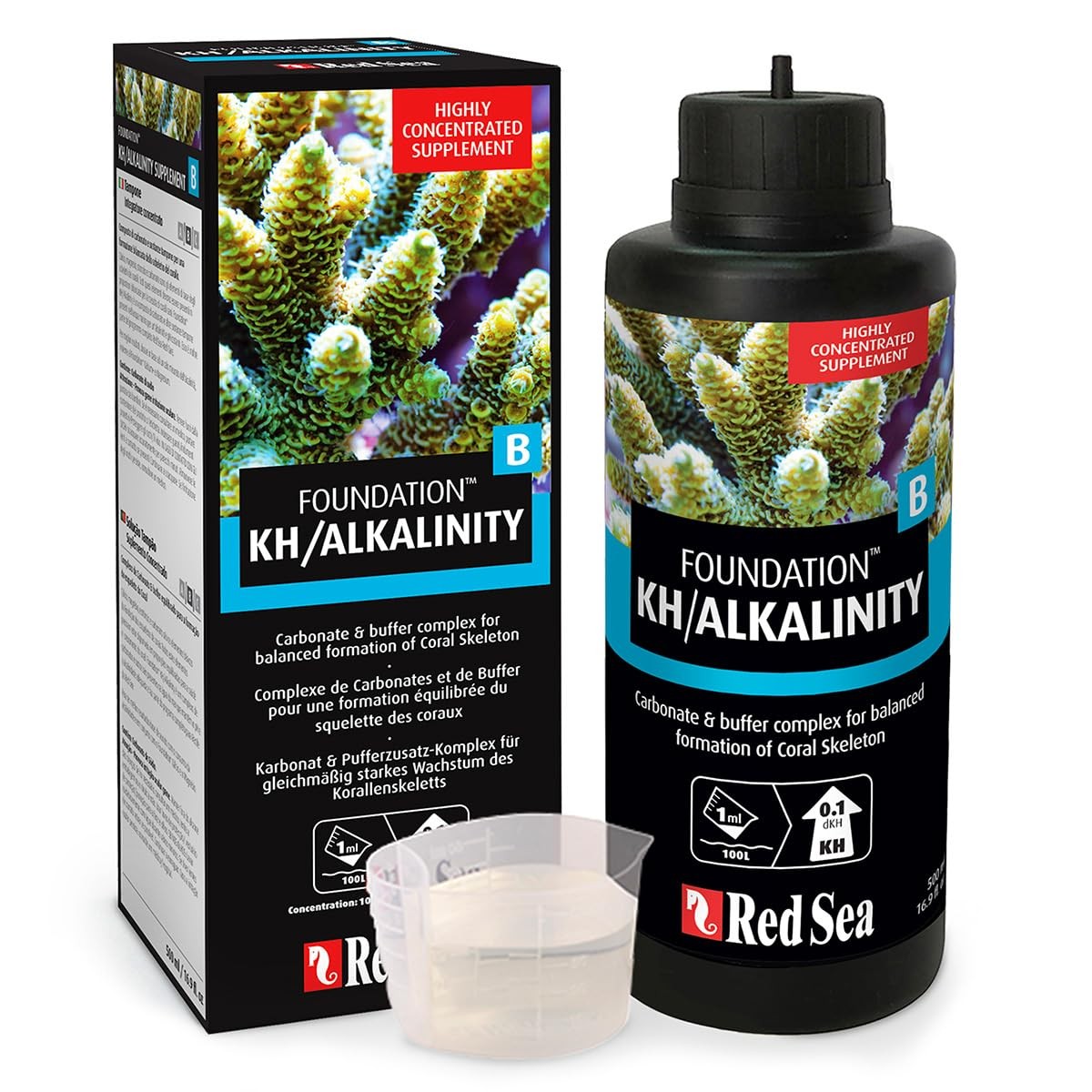 Red Sea Reef Foundation B Alkalinity (KH) Supplement, 1000ml - Boosts Carbona...