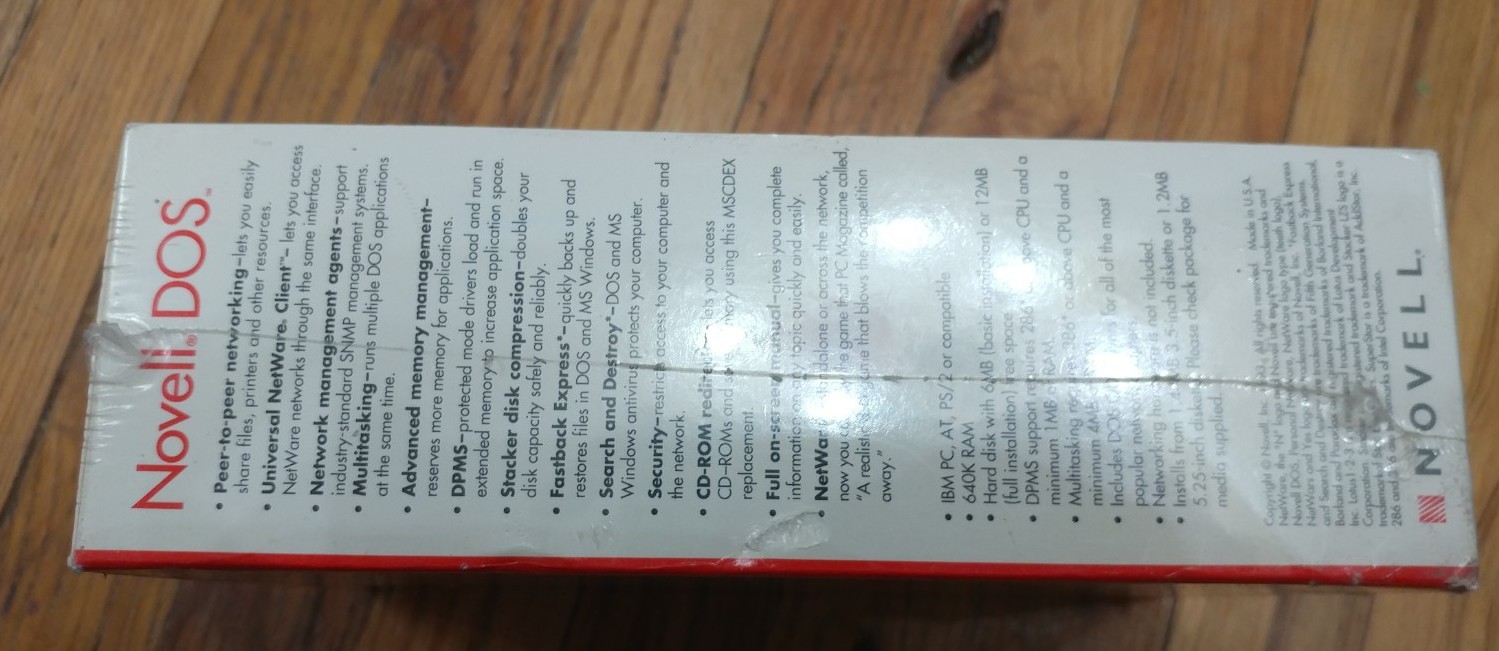 Novell Dos 7 Sealed Box 3.5" Media
