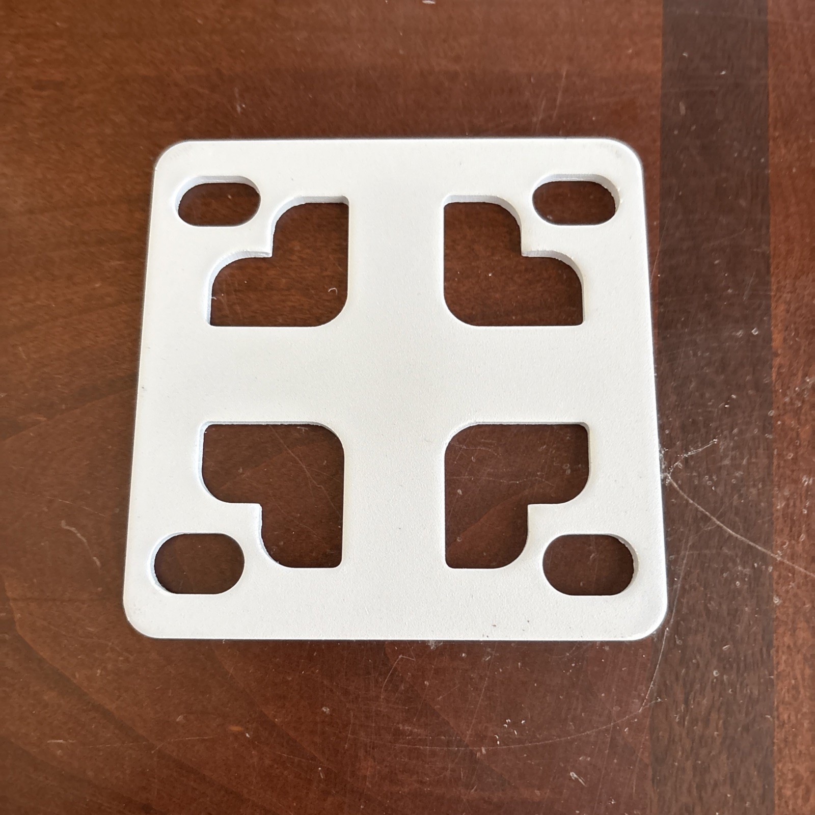 4-1/4” Steel Bolt-On Plate/Shim for Easy Caster Installation (White - Qty 8)
