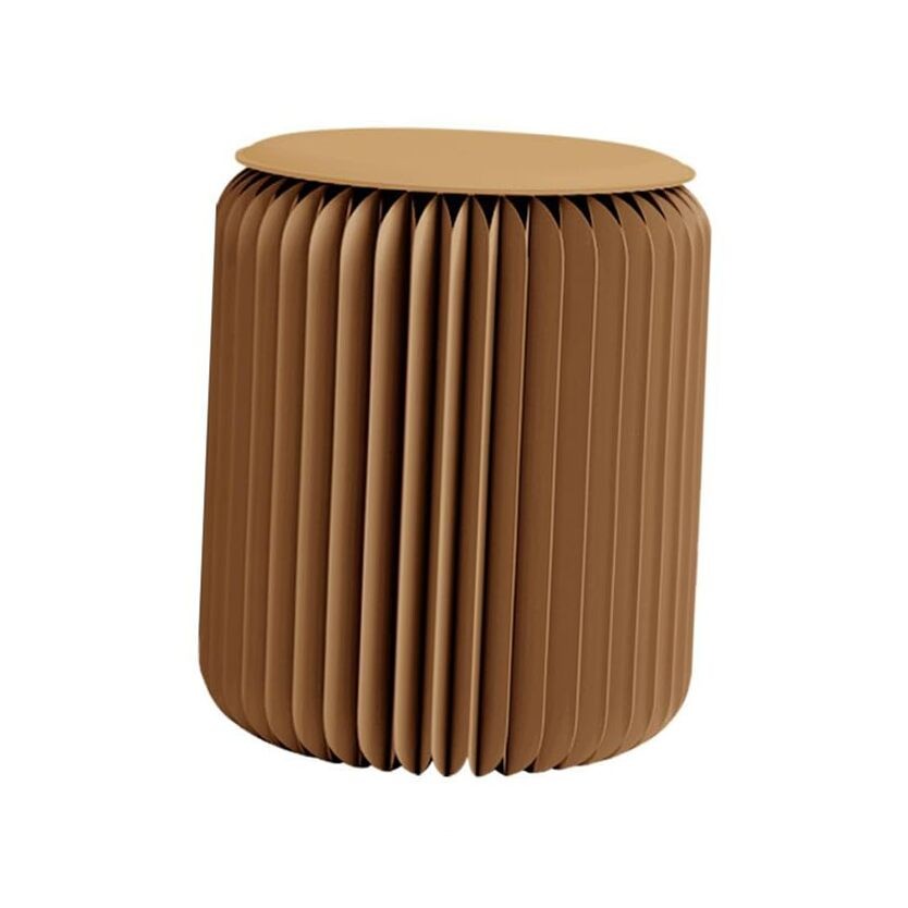 Home Furniture Modern Design Accordion Portable Folding Paper Stool Kraft Brown