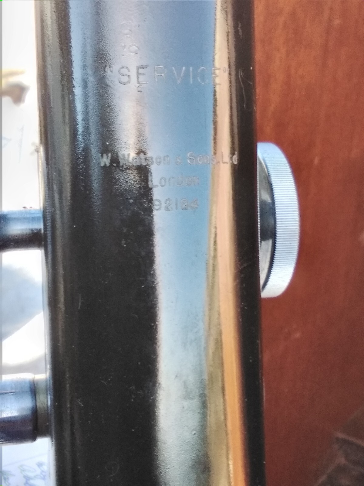 MICROSCOPE WATSON & SONS SERVICE MICROSCOPE AND CASE AND GLASS SLIDES